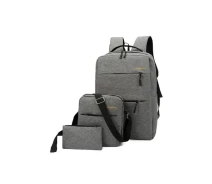 Придбати - рюкзак  Комплект набір міський повсякденний рюкзак з відділенням для ноутбука клатч сумка через плече (477981-Prob) Сірий