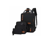 Придбати - рюкзак  Комплект набір міський повсякденний рюкзак з відділенням для ноутбука USB проводом сумка через плече клатч (477990-Prob) Чорний