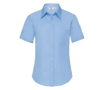 Придбати - жіночу сорочку  Сорочка Fruit of the loom Ladies Poplin Shirt Short Sleeve 2XL Блакитний (65-014-0)