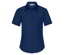 Придбати - жіночу сорочку  Сорочка Fruit of the loom Ladies Poplin Shirt Short Sleeve XS Темно-синій (65-014-0)
