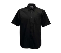 Придбати - чоловічу сорочку  Сорочка Fruit of the loom Poplin shirt short sleeve M Чорний (65-116-0)