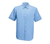 Придбати - чоловічу сорочку  Сорочка Fruit of the loom Poplin shirt short sleeve 2XL Блакитний (65-116-0)