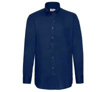 Придбати - чоловічу сорочку  Сорочка Fruit of the loom Poplin shirt long sleeve 3XL Темно-синій (65-118-0)