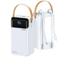 Придбати - універсальну мобільну батарею  Power bank REMAX RPP-565 60000 mAh з ліхтариком/дисплеєм та кабелями 2xUSB White