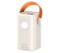 Придбати - універсальну мобільну батарею  Power bank REMAX RPP-123 60000 mAh PD27W+QC3.0(22.5W) зі швидкою зарядкою / ліхтариком та дисплеєм 3xUSB Beige