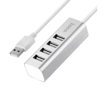 Придбати - кардрідер  USB HAB Hoco HB1 на 4 порти Steel