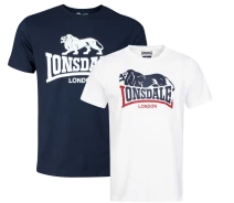 Придбати - чоловічу футболку  Комплект із двох футболок LOSCOE Double Pack 113975-8324 Navy/White Lonsdale Темно-синій,Білий