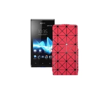 Придбати - чохол для смартфону  Чохол-флип з екошкіри для телефону Sony Xperia J ST26i Червоний ромб
