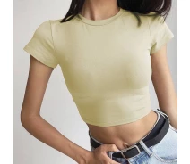 Придбати - жіночу футболку  Fashions Футболка укорочена Міла Fashions 46-48 бежевий (5211-фг)