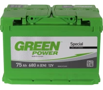 Придбати - автомобільний акумулятор  АКБ 75-А/Ч (Green Power) (L+) 680A (276х175х190мм.) (0400527)