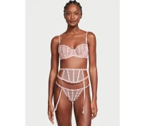 Придбати - пояс для панчох  Розкішний комплект з вишивкою Victoria's Secret пояс для панчохи та трусики 1159805319 (Рожевий, S)
