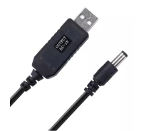 Придбати - кабель та перехідник  Кабель USB до DC для роутера, перехідник шнур 5V для модему / камер спостереження / хабів, 1 м, чорний (86120880)