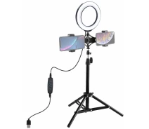 Придбати - кільцеве світло  Кільцева USB LED лампа Puluz PKT3037 6.2" + штатив 70 см