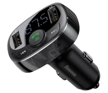 Придбати - FM трансмиттер  FM-Трансмітер Модулятор Baseus T-Typed Bluetooth MP3 Charger with Car Holder CCTM-01 Black