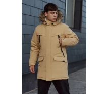 Придбати - чоловічу парку  Зимова парка бежевого кольору Staff atrk beige (p101-0060-XS)