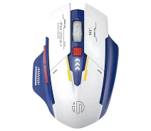 Придбати - мишку для ноутбука  Миша бездротова INPHIC F9-mecha з підключенням USB 2.4ГГц та 2400DPI + фірмовий килимок 30*25 см, white-blue