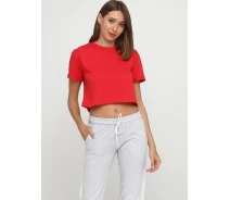 Придбати - жіночу футболку  Футболка Solo топ коротка без кармана L Червона Wm731