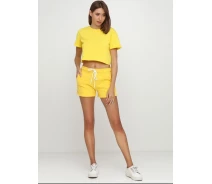 Придбати - жіночу футболку  Футболка Solo топ коротка без кармана M Жовта Wm739