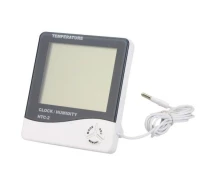 Придбати - кімнатний термометр  Термометр багатофункціональний Sinometer HTC-2, гігрометр, годинник, будильник, календар, зовнішній датчик