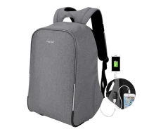 Придбати - рюкзак  Рюкзак міський антизлодій Tigernu T-B3213HB для ноутбука 15.6" з USB об'єм 19л. Темно-сірий
