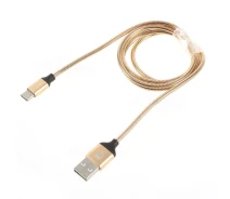 Придбати - кабель та перехідник  Кабель Recci RCT-W100 USB Type-C Gravel 1м золото (6955482585566)
