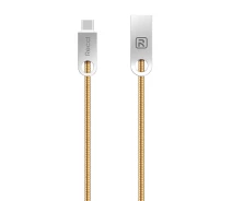 Придбати - кабель та перехідник  Кабель Recci RCT-C100 USB Type-C Vajra 1м золото (6955482588383)
