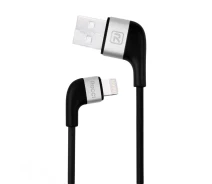 Придбати - кабель та перехідник  Кабель Recci RCL-J100 USB Lightning Swift 2.4А 1м чорний (6955482587980)