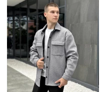 Придбати - чоловіче пальто  Чоловіче пальто-сорочка Pobedov Mars світло-сіре (p101-0336-XXL)