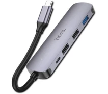 Придбати - кардрідер  USB-хаб HOCO HB27 Type-C 7 портів для підключення HDTV та USB 3.0 + PD (34381-01_605)