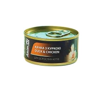 Придбати - корм для кота  Упаковка вологого корму AnimAll для котів з качкою та куркою 80 г x 6 шт (177059_6)