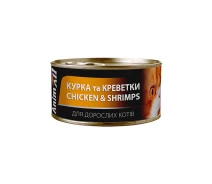Придбати - корм для кота  Упаковка вологого корму AnimAll для котів з куркою та креветками 85 г x 6 шт (168324_6)