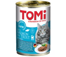 Придбати - корм для кота  Вологий корм консерви для котів TOMi Superpremium Salmon Trout лосось форель 400 г (4003024157053)