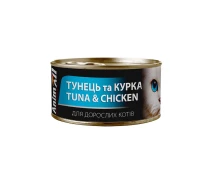 Придбати - корм для кота  Вологий корм AnimAll для котів з тунцем і куркою 85 г (168330)