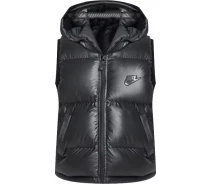 Придбати - дитячу спортивну жилетку  Жилетка підліткова Nike K REPEL LOOSE HEAVYWEIGHT SYNTHETIC FILL EASYON HOODED VEST чорна FD2844-011 Розмір L (FD2844-011_L)