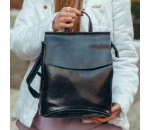 Придбати - рюкзак  Шкіряний жіночий рюкзак TIDING BAG 30х14х25 см Чорний