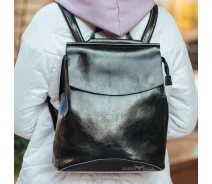 Придбати - рюкзак  Шкіряний жіночий рюкзак TIDING BAG 30х27х25 см Чорний