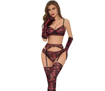 Придбати - жіночу еротичну білизну  Еротичний комплект Babydoll XL Чорний W730/95