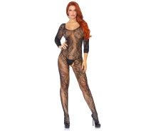 Придбати - жіночу еротичну білизну  Бодістокінг Leg Avenue Swirl Lace Bodystocking One Size Black (SO8617)