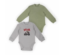 Придбати - дитяче боді  Комплект-боді Gabbi BD-24-6 2 шт Хакі-сірий 86 (13931)