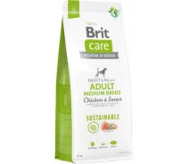 Придбати - корм для собаки  Сухий корм для собак Brit Care Dog Sustainable Adult Medium Breed з куркою та комахами 12 кг (8595602558681) (692151-01)
