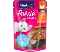 Придбати - корм для кота  Вологий корм для кішок Vitakraft Poésie Délice pouch Junior індичка в соусі 85 г (4008239352910) (638608-01)