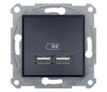 Придбати - розетку и выключатель  USB розетка Schneider Electric ASFORA USB 2,1A (EPH2700271) (764266-01)