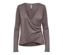 Придбати - жіночий топ  Топ із запахом ONPNORI LS WRAP TOP 15236598-Sparrow Only Play XS Темно-коричневий