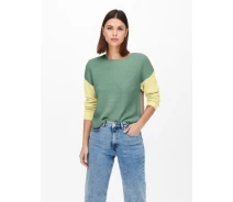 Придбати - жіночий пуловер  Пуловер ONLNICCI L/S BLOCK PULLOVER EX KNT 15257294-Creme De Menthe-Детальна інформація:PASTEL YELLOW/ROSE ONLY XS Зелений