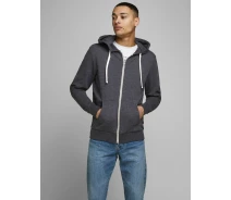 Придбати - чоловічу толстовку  Толстовка JJEHOLMEN SWEAT ZIP HOOD NOOS 12136884-Dark Grey Melange-Fit: REG FIT Jack & Jones M Темно-сірий
