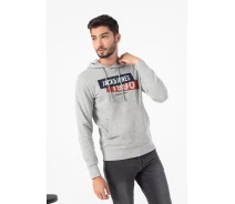 Придбати - чоловічу толстовку  Толстовка JACSIMON LW SWEAT HOOD 12194721-Light Grey Melange Jack & Jones L Сірий