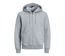 Придбати - чоловічу толстовку  Толстовка JJESOFT BASIC SWEAT ZIP HOOD NOOS 12191895-Light Grey Melange-Fit: REG FIT Jack & Jones M Сірий
