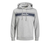 Придбати - чоловічу толстовку  Толстовка JJLEO SWEAT HOOD 12200768-Light Grey Melange Jack & Jones L Сірий