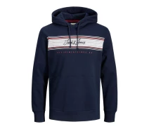 Придбати - чоловічу толстовку  Толстовка JJLEO SWEAT HOOD 12200768-Navy Blazer Jack & Jones XL Темно-синій