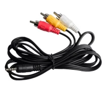 Придбати - кабель та перехідник  Кабель Kuyia AV 3 RCA - 3.5мм 3м тюльпани